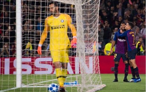 برشلونة يهزم انتر ميلان بثنائيةوينفرد بصدارة مجموعتة بدوري الأبطال في غياب ميسي