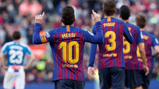 برشلونة يحلق منفردا بصدارةالليجا..وميسي يصل للهدف40للموسم العاشر على التوالى