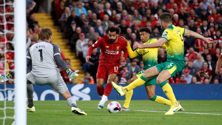 صلاح يقود ليفربول لـ اكتساح نورويتش سيتي برباعية في افتتاح الدوري الإنجليزي (فيديو)