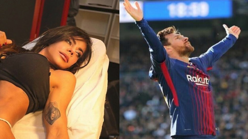عارضة أزياء برازيلية توشم وجه ميسي على جسدها رغم قيام اللاعب بحظرها