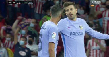 أتلتيكو مدريد ضد برشلونة .. مشادة بين بيكيه وبوسكيتس بعد هدف ليمار (فيديو)