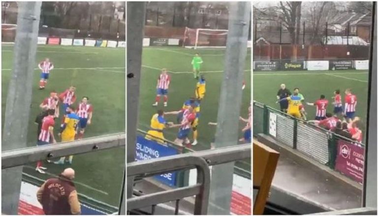 شاهد .. لاعب في مشهد غريب يعتدي علي الحكم بالضرب ويتلقي عقاب صادم من نادية(فيديو)