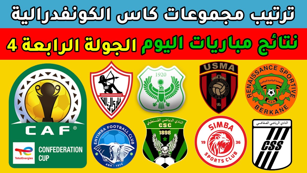 ترتيب مجموعات الكونفدرالية الإفريقية 2024-2025 بعد نهاية مباريات الجولة السادسة والأخيرة