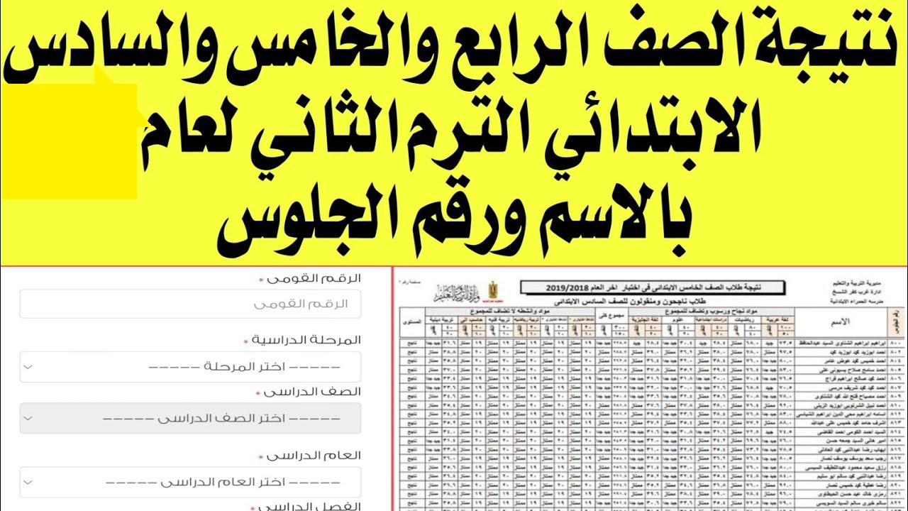 لينك نتيجة الصف الثالث والرابع والخامس الابتدائي 2025 للفصل الدراسي الاول بجميع المحافظات
