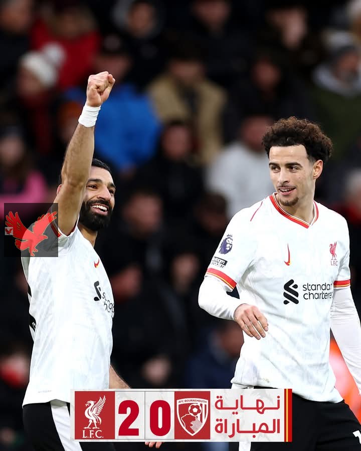 بهدفين محمد صلاح ليفربول يفوز علي بورنموث في الدوري الانجليزي