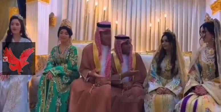 شوف الراجل اتجوز 4 مرة واحدة … في زفة جماعية العريس سعودي وقال الشرع محلل أربعة والعروس مغربيات
